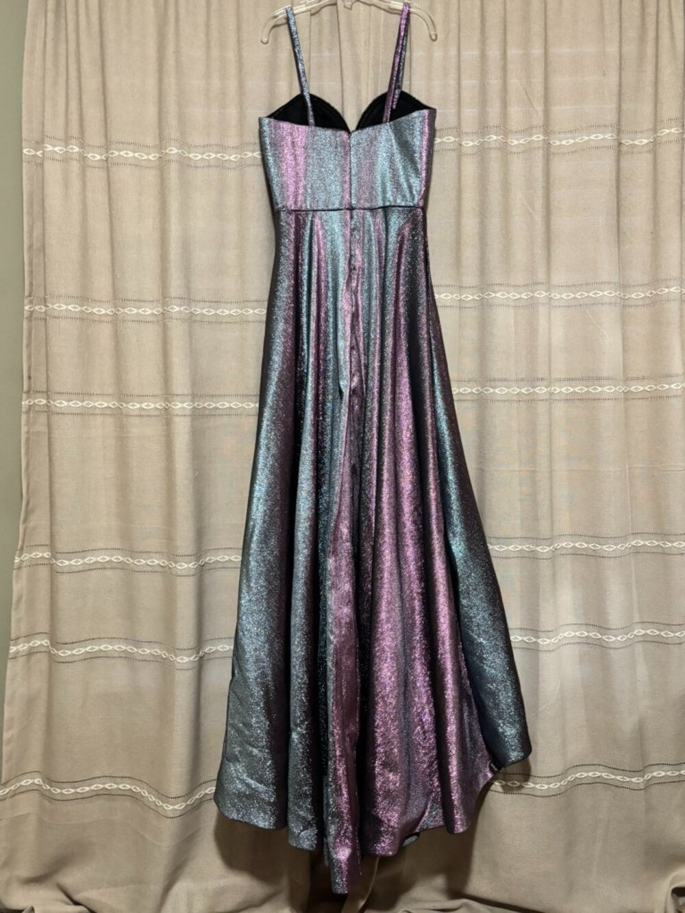 JVN by Jovani Iridescent Metallic A Line Prom Formal Gown Dress Size 10 - Picture 2 of 7